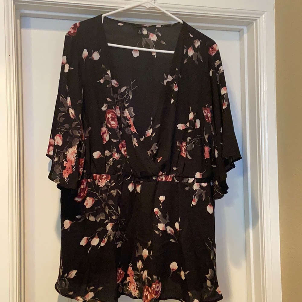 Torrid Size 2 Black Babydoll Blouse.